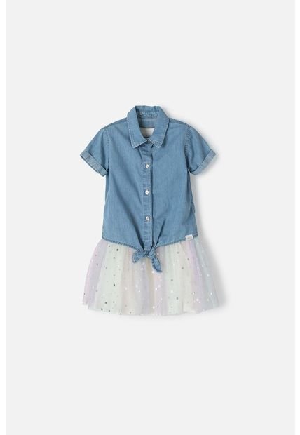 Vestido LittleMic Multicolor Con Falda En TulL Para Niña 2T A 5T 3T