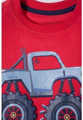 Camiseta LittleMic Roja Estampada En Frente Para Niño 2T A 5T 3T