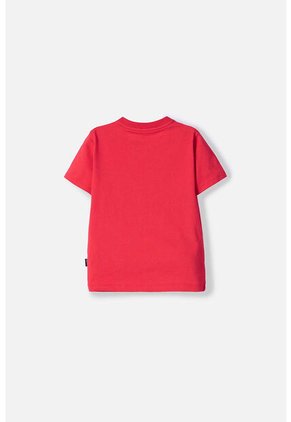 Camiseta LittleMic Roja Estampada En Frente Para Niño 2T A 5T 3T