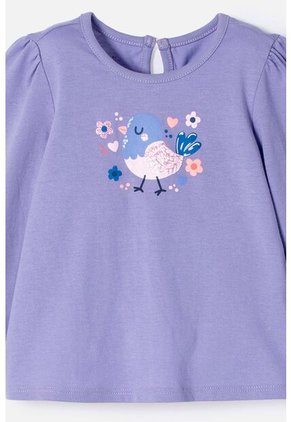 Conjunto LittleMic Multicolor De Camiseta Estampada En Frente Para Bebé Niña 9-12