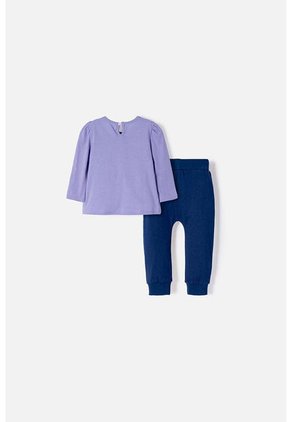 Conjunto LittleMic Multicolor De Camiseta Estampada En Frente Para Bebé Niña 9-12