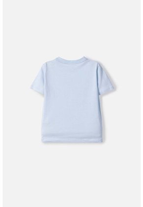 Camiseta LittleMic Azul Clara Manga Corta Para Niño 2T A 5T 5T