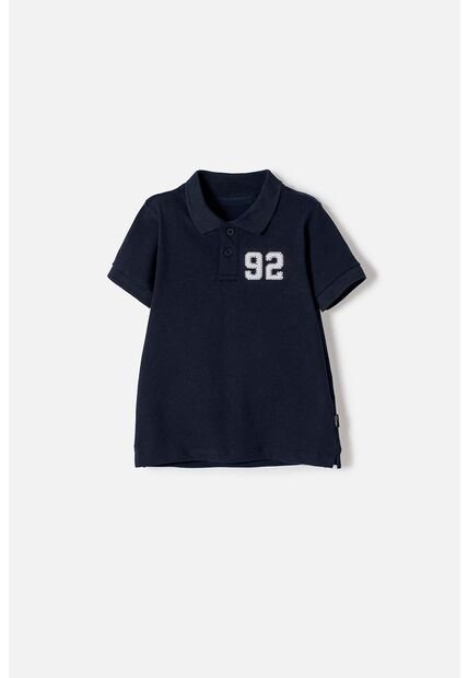 Camiseta Tipo Polo De Mic Azul Para Niño 2T A 5T 2T