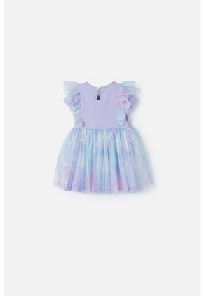Vestido De Littlemic Manga Corta Lavanda Para Bebé Niña 3-6