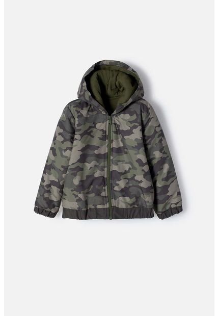 Chaqueta Littlemic Con Cierre Verde Militar Niño 2T A 5T 5T