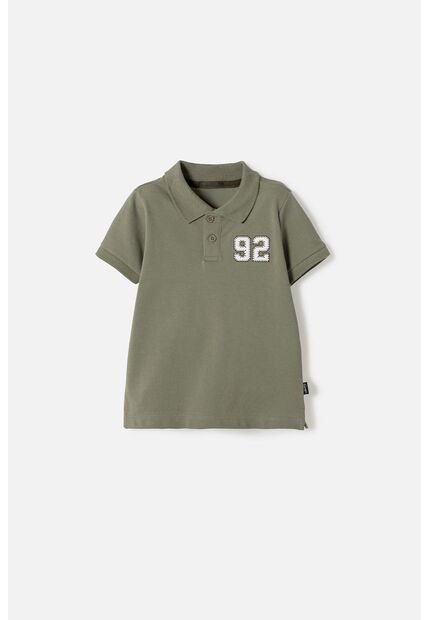 Camiseta Tipo Polo De Littlemic Verde Para Niño 2T A 5T 4T