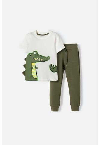 Conjunto LittleMic Verde Militar Para Niño 2t A 5t 5T LittleMic
