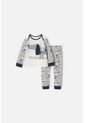 Pijama LittleMic Gris Y Marfil De Manga Larga Para Bebé Niño 12-18 de LittleMic