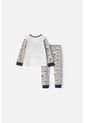 Pijama LittleMic Gris Y Marfil De Manga Larga Para Bebé Niño 12-18 de LittleMic