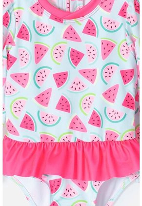 Vestido De Baño LittleMic Con Gorro Azul Y Fucsia Para Bebé Niña 12-18