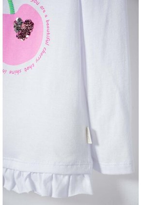 Camiseta LittleMic Blanca Manga Larga Para Niña 2T A 5T 4T