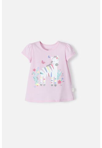 Camiseta De LittleMic  Manga Corta Rosado Para Niña 2T A 5T 3T LittleMic