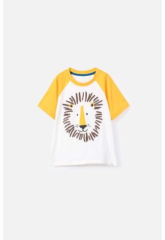 Camiseta LittleMic Manga Corta Mostaza Y Marfil Para Niño 2T A 5T 2T LittleMic