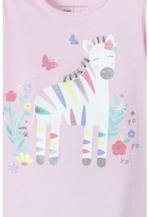 Camiseta De LittleMic  Manga Corta Rosado Para Niña 2T A 5T 3T