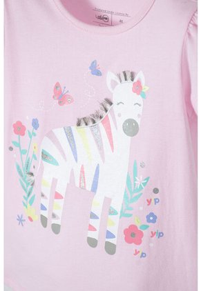 Camiseta De LittleMic  Manga Corta Rosado Para Niña 2T A 5T 3T