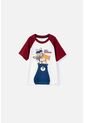 Camiseta LittleMic Manga Corta Roja Y Marfil Para Niño 2T A 5T 4T de LittleMic