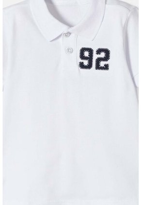 Camiseta Tipo Polo De Littlemic Blanco Para Niño 2T A 5T 2T