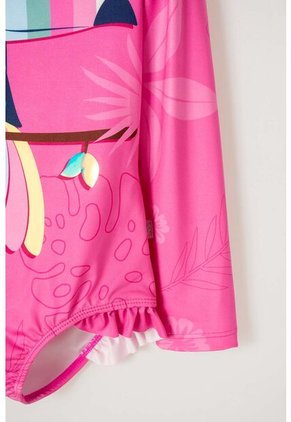 Vestido De LittleMic Rosado Manga Larga Para Niña 2T A 5T 4T