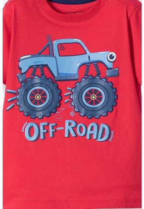 Camiseta LittleMic Roja Estampada En Frente Para Niño 2T A 5T 5T