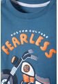 Camiseta LittleMic Azul Y Gris Estampada En Frente Para Niño 2T A 5T 3T de LittleMic