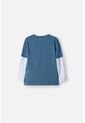 Camiseta LittleMic Azul Y Gris Estampada En Frente Para Niño 2T A 5T 3T de LittleMic