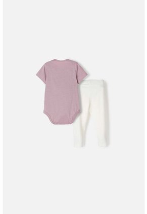 Conjunto De LittleMic Con Body Lila Para Bebé Niña 3-6