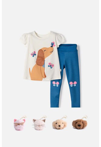 Conjunto De Littlemic Con Pantalón Largo Multicolor Para Niña 2T A 6T 3T LittleMic