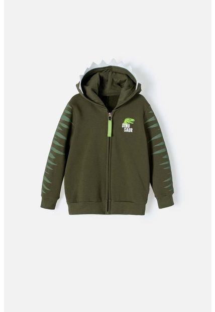 Buzo De LittleMic Con Capucha Verde Militar Para Niño 2T A 5T 2T