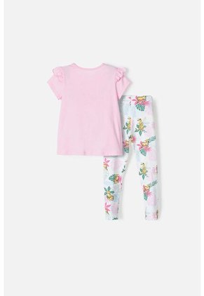 Conjunto De LittleMic Rosado De Camiseta Manga Larga Para Niña 2T A 5T 4T