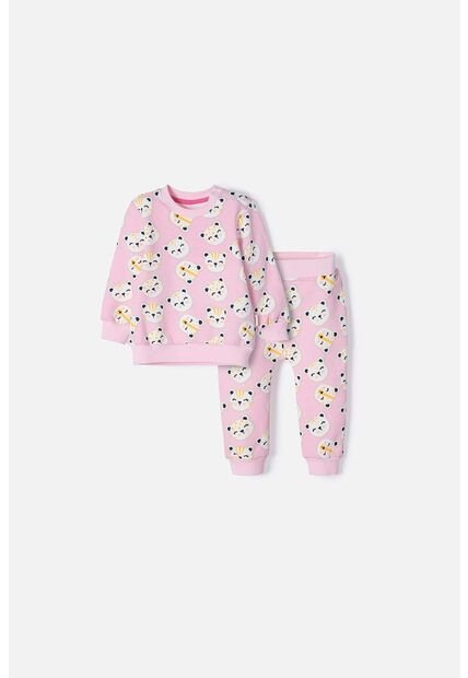 Conjunto De LittleMic Rosado De Pantalón Largo Para Bebe Niña 12-18