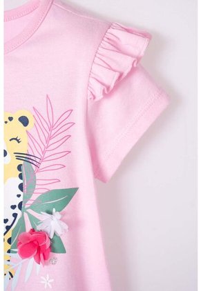 Conjunto De LittleMic Rosado De Camiseta Manga Larga Para Niña 2T A 5T 5T