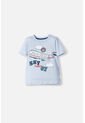 Camiseta LittleMic Azul Clara Manga Corta Para Niño 2T A 5T 2T de LittleMic