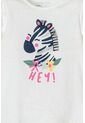 Camiseta De Littlemic Manga Corta Marfil Para Niña 2T A 5T 4T de LittleMic