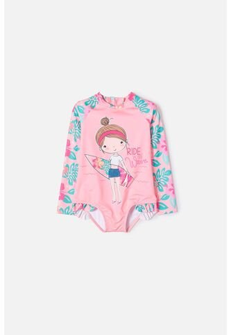Vestido De Baño LittleMic Multicolor Tipo Enterizo Para Niña 2T A 5T 5T LittleMic