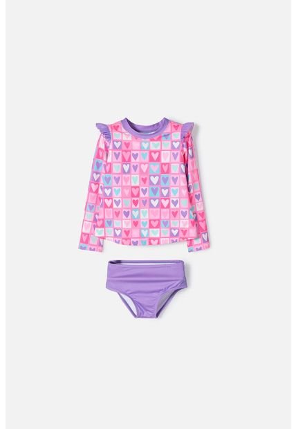 Vestido De Baño LittleMic Multicolor De Dos Piezas Para Niña 2T A 5T 5T
