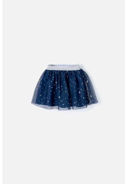 Falda De Littlemic Con Tull Azul Para Niña 2T A 5T 2T