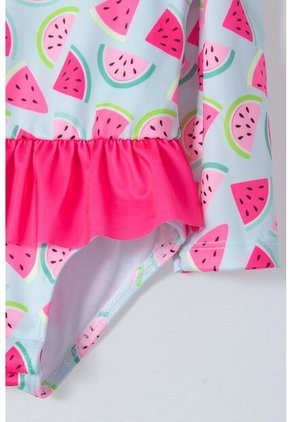 Vestido De Baño LittleMic Con Gorro Azul Y Fucsia Para Bebé Niña 9-12