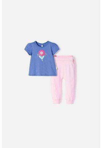 Conjunto LittleMic Multicolor Estampado En Frente Para Bebé Niña 3-6 LittleMic