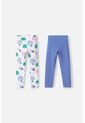 Pack X2 Leggings LittleMic Multicolor Para Niña 2T A 5T 4T de LittleMic