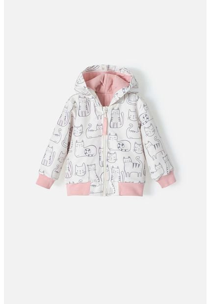 Chaqueta De LittleMic Con Capucha Marfil Y Palo De Rosa Para Bebé Niña 18-24