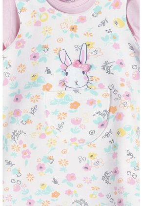 Vestido De Dos Piezas LittleMic Manga Corta Rosado Para Bebé Niña 6-9