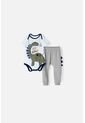 Conjunto LitttleMic Con Pantalón Blanco Y Gris Para Bebé Niño 3-6 de LittleMic
