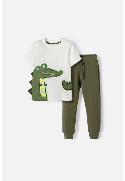 Conjunto LittleMic Verde Militar Para Niño 2t A 5t 4T