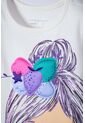 Camiseta LittleMic Marfil Manga Corta Para Niña 2T A 5T 5T de LittleMic
