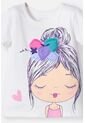 Camiseta LittleMic Marfil Manga Corta Para Niña 2T A 5T 5T de LittleMic