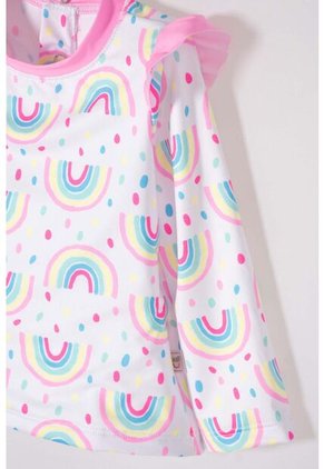 Conjunto De Baño Littlemic Blanco Y Rosa Para Bebé Niña 6-9