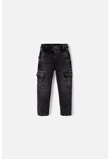 Jean LittleMic En Denim Tono Oscuro Con Bolsillos Tipo Cargo Para Niño 2T A 5T 3T