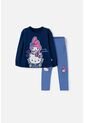 Conjunto De Hello Kitty Con Buzo Azul Para Niña 2T A 6T 2T de LittleMic