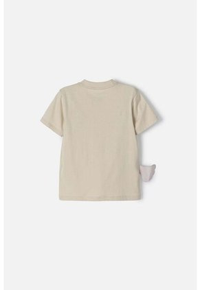 Camiseta Littlemic Caqui Estampada En Frente Para Niño 2T A 5T 4T