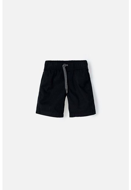 Bermuda LittleMic Con Resorte Negro Para Niño De 2T A 5T 3T